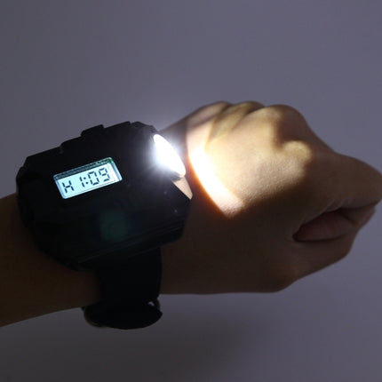 HT-8008 Multi-functional Rechargeable LED Flashlight Watch with Compass-garmade.com