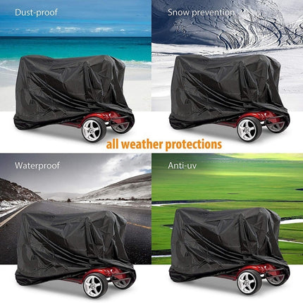 Electric Scooter Dustproof and Anti-ultraviolet Protective Cover,Size: 140x66x91cm(Black)-garmade.com