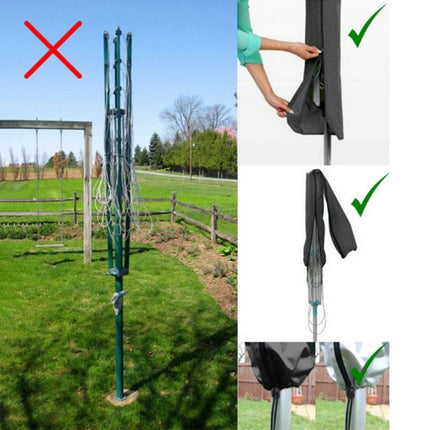 210D Oxford Cloth Outdoor Drying Rack Dustproof and Waterproof Protective Cover (Black)-garmade.com