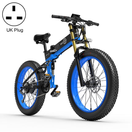 [UK Warehouse] BEZIOR X PLUS 1500W 48V / 17.5AH Foldable Electric Bicycle with LCD Display & 26 inch Tires, UK Plug(Black Blue)-garmade.com