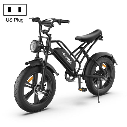 [US Warehouse] HAPPYRUN G50 750W 48V / 18AH Electric Bicycle with LED Display & 20 inch Tires, US Plug(Black)-garmade.com