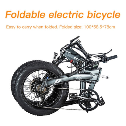 [EU Warehouse] BEZIOR XF005 500W 36V / 16Ah Dual Motor Folding Electric Bicycle with 20 inch Tires, EU Plug(Grey)-garmade.com