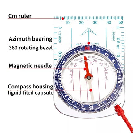 Nisa DC47-3 Outdoor Compass Map Scale-garmade.com