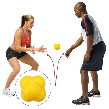 Hexagonal Reaction Ball Quickness and Agility Training Ball, Training Hand and Eye Coordination(Yellow)-garmade.com
