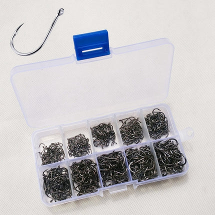 500 PCS Mixed Size Fish Barbed Hook Fishing Hooks with Hole-garmade.com