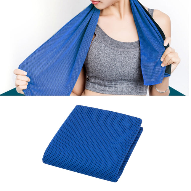 2 PCS Microfiber Fabric Gym Sports Towel Enduring Ice Towel, Size: 30*100cm(Dark Blue)-garmade.com
