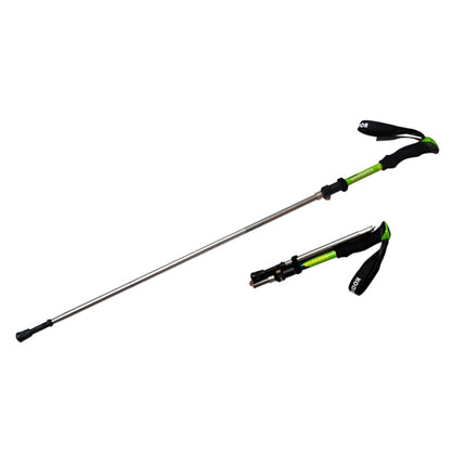 125cm Adjustable Portable Outdoor Aluminum Alloy Trekking Poles Stick(Green)-garmade.com