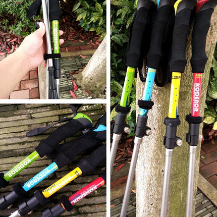 125cm Adjustable Portable Outdoor Aluminum Alloy Trekking Poles Stick(Yellow)-garmade.com