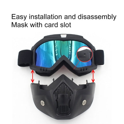 Motorcycle Off-road Helmet Mask Detachable Windproof Goggles Glasses(Grey)-garmade.com
