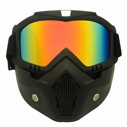 Motorcycle Off-road Helmet Mask Detachable Windproof Goggles Glasses(Red)-garmade.com