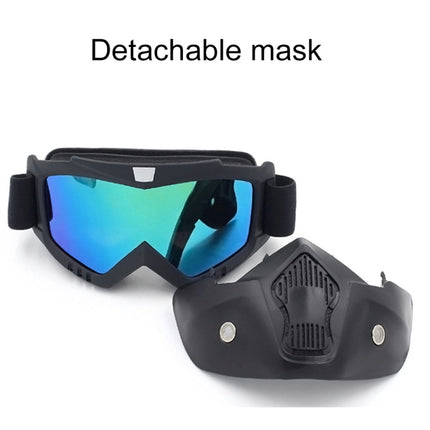 Motorcycle Off-road Helmet Mask Detachable Windproof Goggles Glasses(Red)-garmade.com