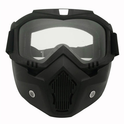 Motorcycle Off-road Helmet Mask Detachable Windproof Goggles Glasses(Transparent)-garmade.com