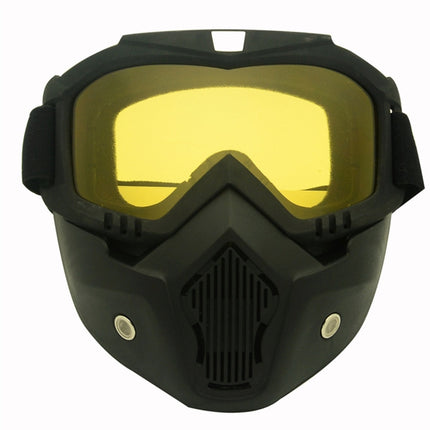 Motorcycle Off-road Helmet Mask Detachable Windproof Goggles Glasses(Yellow)-garmade.com