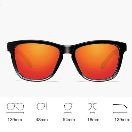 Unisex Retro Fashion Plastic Frame UV400 Polarized Sunglasses (Gradient Black + Red)-garmade.com