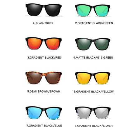 Unisex Retro Fashion Plastic Frame UV400 Polarized Sunglasses (Gradient Black + Yellow)-garmade.com