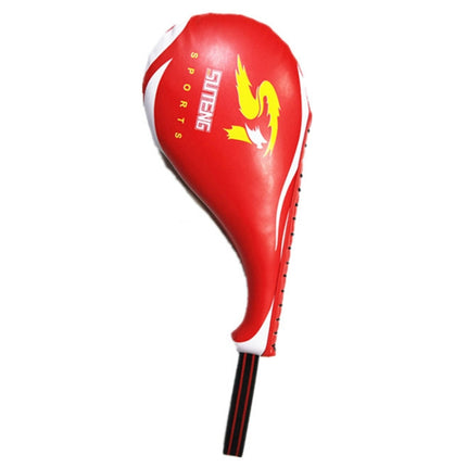 SUTENG PU Leather Boxing Double Leaf Target Chicken Leg Shape Trainer for Adults (Red)-garmade.com
