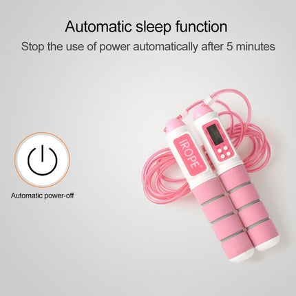 iROPE Professional Electronic Timer and Counter Skipping Rope with 4-button LCD Display(Baby Blue)-garmade.com