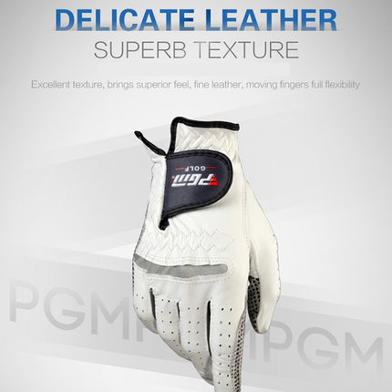 PGM Left Hand Sheepskin Anti-slip Particle Golf Men Gloves, Size: 24#-garmade.com