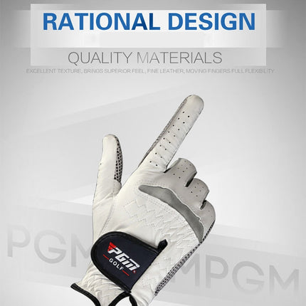 PGM Left Hand Sheepskin Anti-slip Particle Golf Men Gloves, Size: 24#-garmade.com