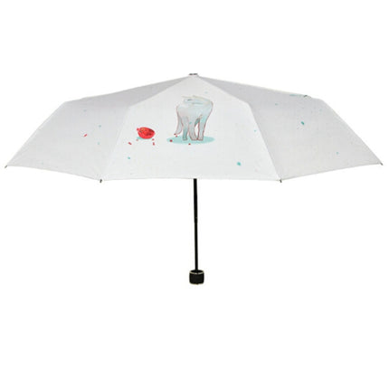 Creative Fresh Style Three Fold The Cat Next Door Pattern Silver Tape Anti Ultraviolet Sunshade Umbrella-garmade.com