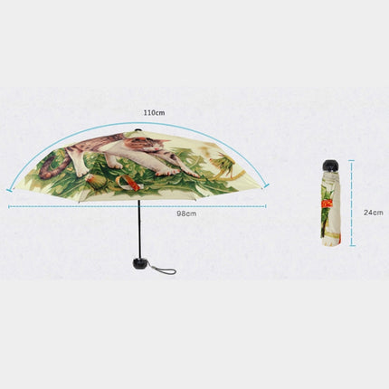 Creative Fashion Three Fold Lazy Cat Pattern Silver Tape Anti Ultraviolet Sunshade Umbrella-garmade.com