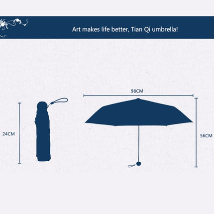 Creative Fresh Style Three Fold In Flower Butterfly Dance Pattern Silver Tape Anti Ultraviolet Sunshade Umbrella-garmade.com