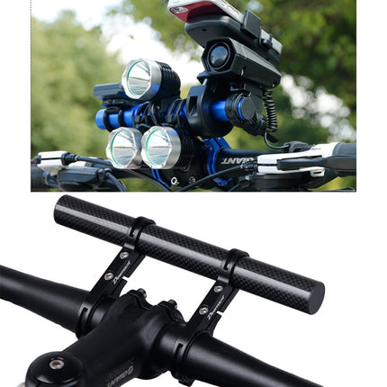 HLD-208 Mountainous Bicycle Aluminium Alloy Handlebar Extension Frame Flashlight Bracket (Black)-garmade.com
