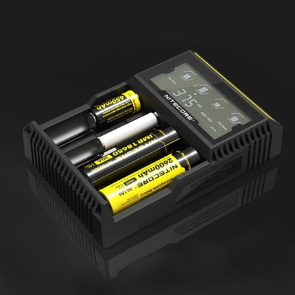 Nitecore D4 Intelligent Digi Smart Charger with LCD Display for 14500, 16340 (RCR123), 18650, 22650, 26650, Ni-MH and Ni-Cd (AA, AAA) Battery-garmade.com