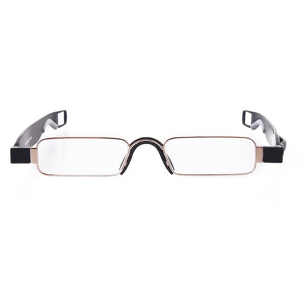 Portable Folding 360 Degree Rotation Presbyopic Reading Glasses with Pen Hanging, +1.00D(Black)-garmade.com
