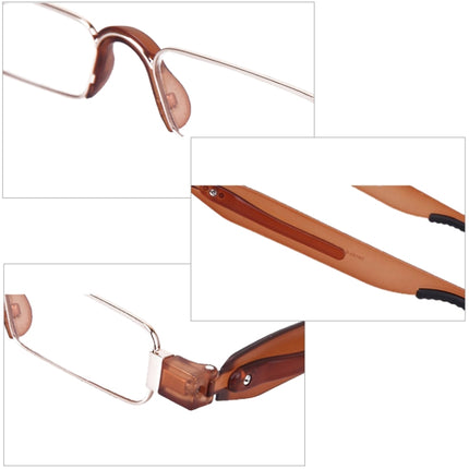 Portable Folding 360 Degree Rotation Presbyopic Reading Glasses with Pen Hanging, +1.50D(Testudinarious)-garmade.com