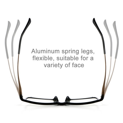 Black Frame Spring Hinge Anti Fatigue & Blue-ray Presbyopic Glasses, +1.00D-garmade.com