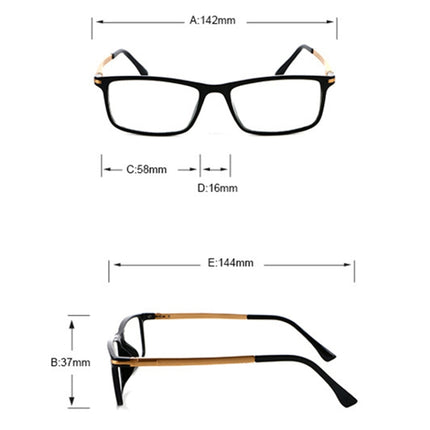 Black Frame Spring Hinge Anti Fatigue & Blue-ray Presbyopic Glasses, +2.00D-garmade.com