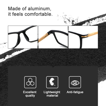 Black Frame Spring Hinge Anti Fatigue & Blue-ray Presbyopic Glasses, +2.50D-garmade.com