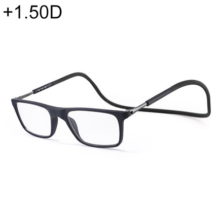 Anti Blue-ray Adjustable Neckband Magnetic Connecting Presbyopic Glasses, +1.50D(Black)-garmade.com