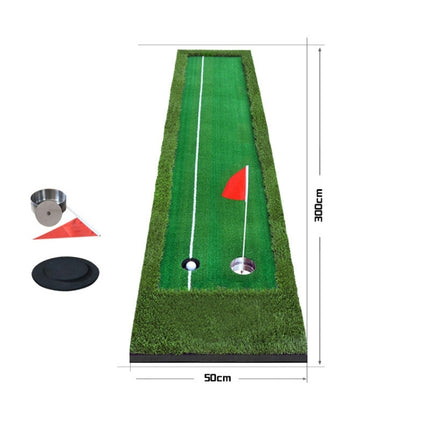 PGM Golf Double Colors Putting Mat Push Rod Trainer, Size: 50x300cm(Green)-garmade.com