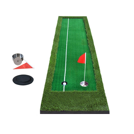 PGM Golf Double Colors Putting Mat Push Rod Trainer, Size: 75x300cm(Green)-garmade.com