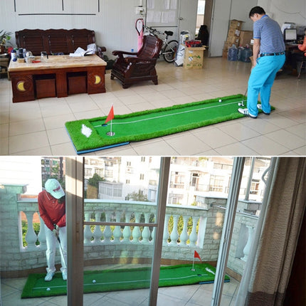 PGM Golf Double Colors Putting Mat Push Rod Trainer, Size: 75x300cm(Green)-garmade.com