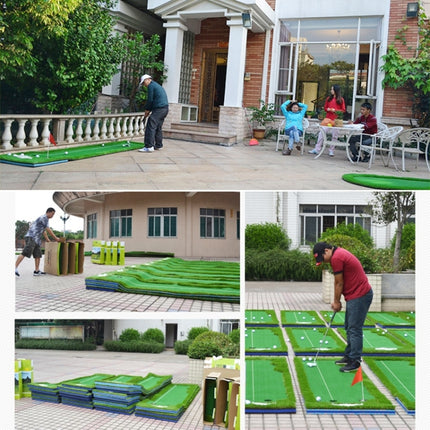 PGM Golf Double Colors Putting Mat Push Rod Trainer, Size: 75x300cm(Green)-garmade.com