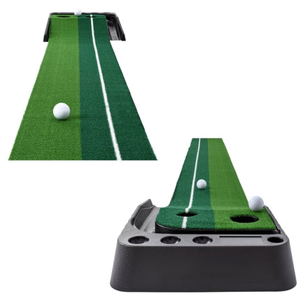 PGM Golf Mini Putting Mat Push Rod Trainer 2.5m, without Auto Ball Return Fairway (Green)-garmade.com