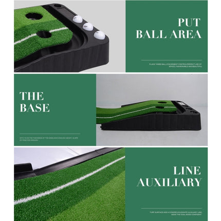 PGM Golf Putting Mat Push Rod Trainer 2.5m, with Three Soft Balls & Three Bicolor Balls, without Auto Ball Return Fairway (Green)-garmade.com