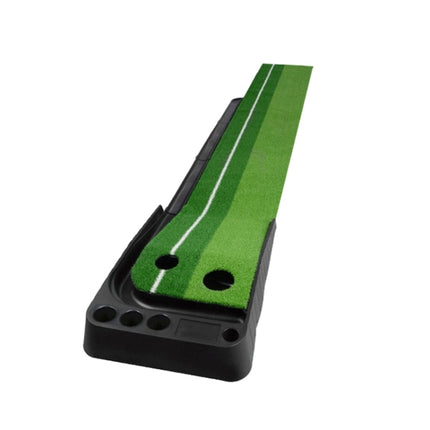 PGM Golf Putting Mat Push Rod Trainer 2.5m, with Three Soft Balls & Three Bicolor Balls & Auto Ball Return Fairway (Green)-garmade.com