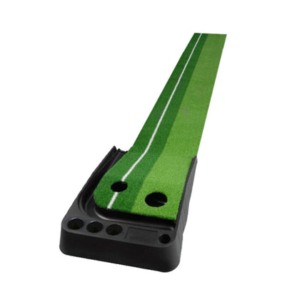 PGM Golf Mini Putting Mat Push Rod Trainer 3m, without Auto Ball Return Fairway (Green)-garmade.com