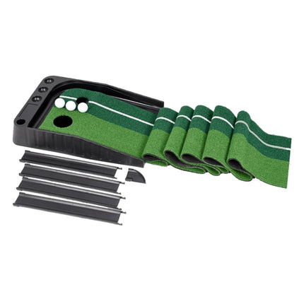 PGM Golf Mini Putting Mat Push Rod Trainer 3m, without Auto Ball Return Fairway (Green)-garmade.com