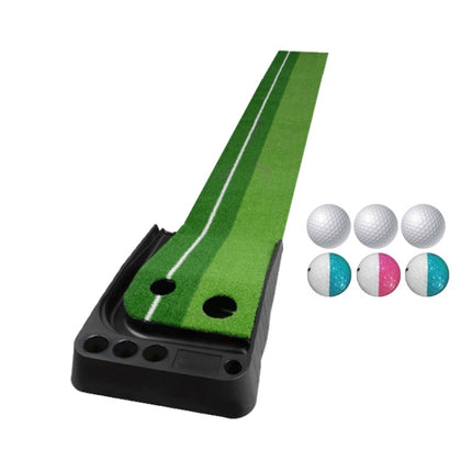 PGM Golf Putting Mat Push Rod Trainer 3m, with Three Soft Balls & Three Bicolor Balls, without Auto Ball Return Fairway (Green)-garmade.com