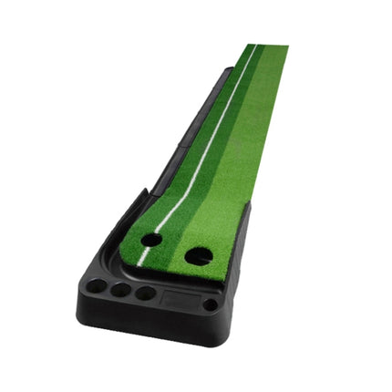 PGM Golf Mini Putting Mat Push Rod Trainer 3m, with Auto Ball Return Fairway (Green)-garmade.com