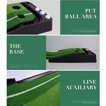 PGM Golf Putting Mat Push Rod Trainer 3m, with Three Soft Balls & Three Bicolor Balls & Auto Ball Return Fairway (Green)-garmade.com