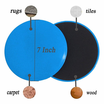 1 Pair 17.8cm Fitness Exercise Core Training Abdominal Workout Gliding Discs Sliding Disc-garmade.com