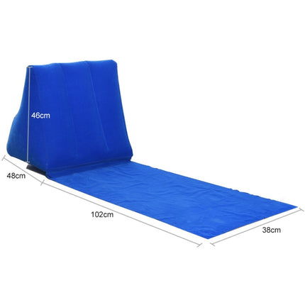 Outdoor Beach PVC Thick Flocked Beach Mat Inflatable Triangle Pad, Size: 150x38x46cm (Dark Blue)-garmade.com