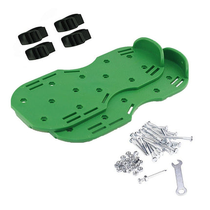 Garden Lawn Garden Tools Grass Ripper Spiked Shoes with 4 Plastic Buckles (Green)-garmade.com