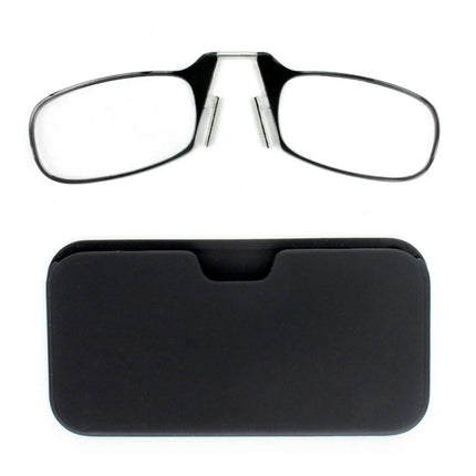 Ultra Thin High-definition Nose Resting Card Style Portable Presbyopic Hypermetropic Reading Glasses, +2.50D(Black)-garmade.com